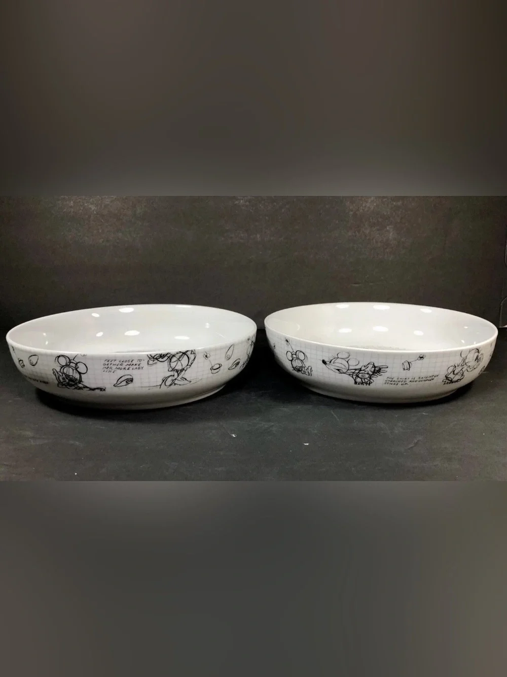 Disney Sketchbook Minnie Mouse Dinner Bowls 8.5 Inches Set of 2 NEW NWT